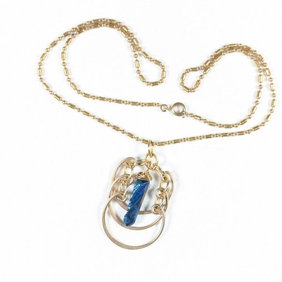 Triple Moon Goddess pendant, wiccan pagan witch Rainbow crystal wand jewelry - Picture 2 of 9